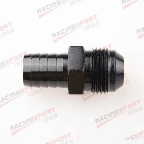 Straight AN12 AN-12 to 10mm Barb Fitting Adapter Fuel Line Aluminum Alloys Black