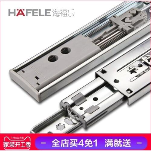 Self - closing damper drawer rail buffer three - segment guide rail