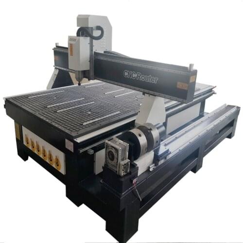 China Cheapest 4 Axis 1325 CNC Wood Milling Cutter With Rotary Table For Furniture Wood Panel And Stick Carving Machine