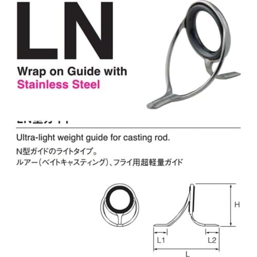 FujI LNAG12 Silver color Certified Goods spinning and Casting Guide Fishing rod guides, fishing rod parts repair guide 12