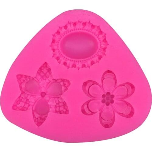 Gem flowers Shape 3D fondant cake silicone mold kitchen chocolate jello pastry candy making cupcake decoration tools FT-0326