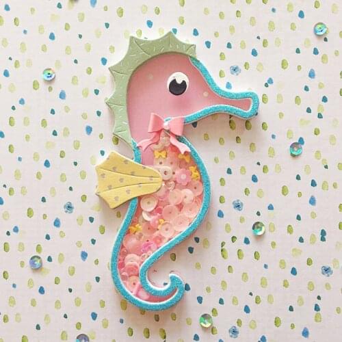 Cutting Dies Cute Seahorse Shaker Scrapbook Cardmaking DIY Paper Craft Metal Stencil Surprise Creation