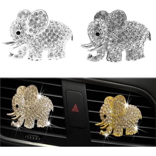 Bling Car Accessories 1Pc Elephant Car Aroma Vent Clip Car Air Outlet Perfume Clip Car Ornaments