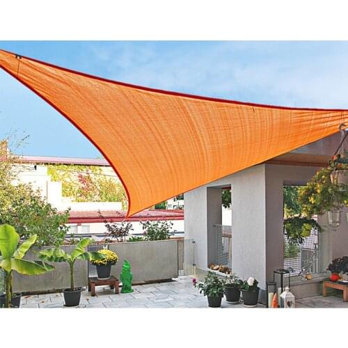 Outdoor Sail Canopy Triangle Sunshades Awnings Open Air Black UV Protection Sunscreen Waterproof Anti-UV Summer 3 Ropes
