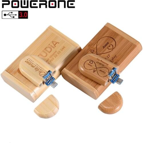 POWERONE 2 in 1 OTG USB 3.0 Flash Drive pen drive 64GB 32GB 16GB 4GB Capacity U Disk USB Pen Drive Smart Phone Memory Stick