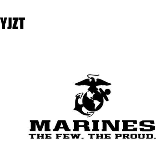 YJZT 15.4CM*7.9CM USMC MARINES THE FEW THE PROUD Vinyl Decal Car Sticker Black/Silver C3-0093