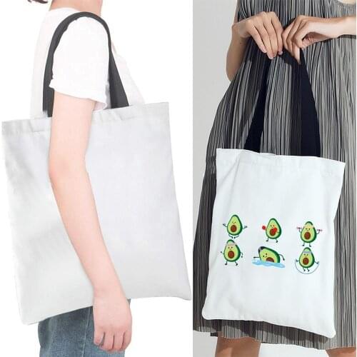 Ladies Shopping Bag Reusable Eco-friendly Groceries Handbag Avocado Pattern Foldable Tote Bag High-quality Large Shoulder Bag