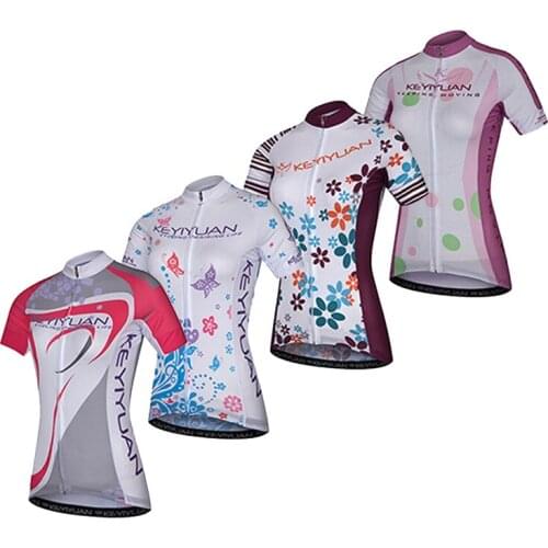 KEYIYUAN Cycling Short Sleeve Professional Sweatshirt Summer Ventilated Female Blouse Outdoor Mountain Riding Girl