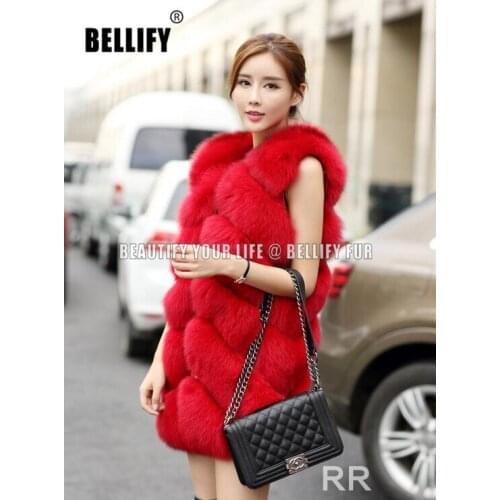 Women Real Fox Fur Vest Winter Slim Warm Waistcoat Fashionable New Arrival Whole Striped Pelt Lady Natural Fur Coat