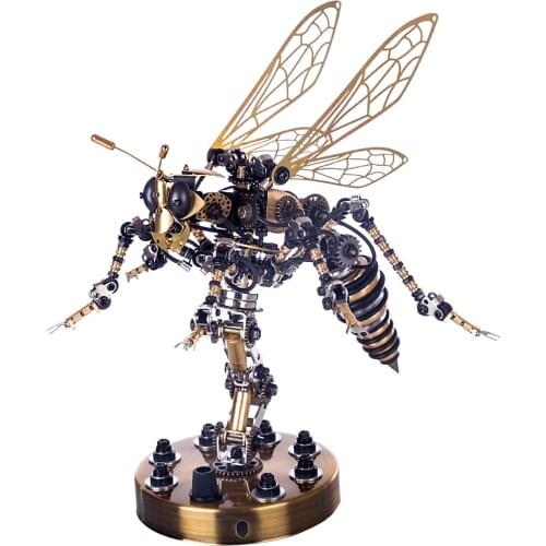 3D Stainless Steel Insects Puzzle Model Kit DIY Mechanical Wasp Assembly Crafts Model Building Toys Hobbies Gifts