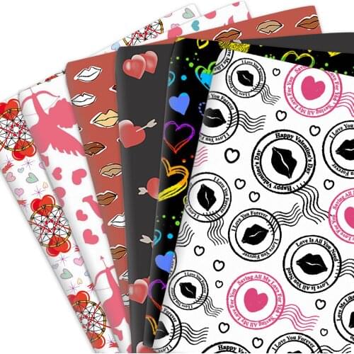 50*145cm Valentines Day Polyester Or Satin Or Or Knit Or 100% Pure Cotton Material Patchwork Sewing Fabrics Quilt DIY Cloth