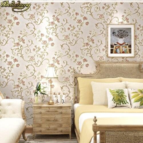 Beibehang 3d pink rose Stereo European Pastoral Wallpaper for Bedroom Living Room Sofa Background Wall paper roll 3d flooring