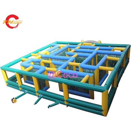 Free shipping to door!10x10x2m custom inflatable laser game/corn field maze for kids and adults,portable oxford cloth inflatable