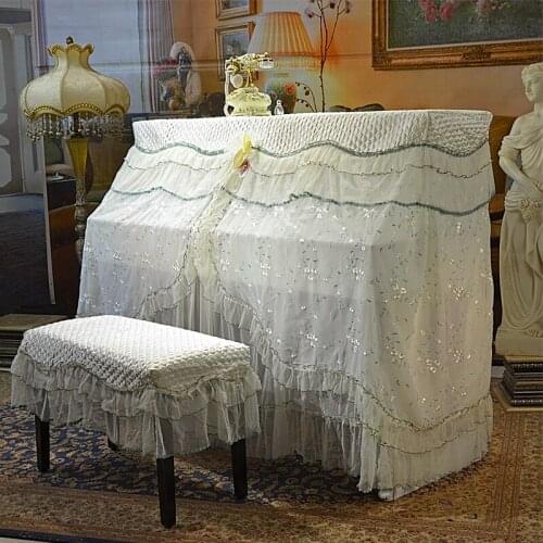 Piano cover full cover fashion quality fabric lace piano set stool set cover new arrival
