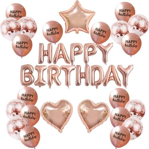 Chicinlife 30/40/50/60 Anniversary Rose gold Air Balloon kids Happy Birthday Adults Aged Wedding Decoration Supplies