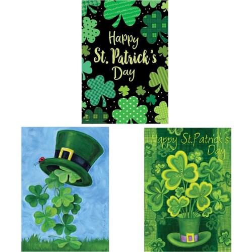 St Patricks Day Decorations Garden Flag Shamrock Flag For Outdoor Yard Home Decorations