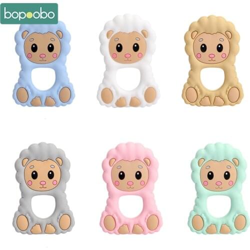Bopoobo Baby Teether 1PC Animal Silicone Teethers Sheep Food Grade NO BPA Baby Teething Toy MulticolorAccessories For Pacifier