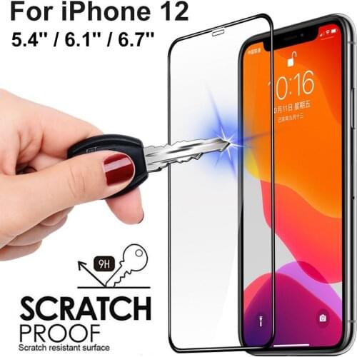 For Iphone 12 Series 5.4/6.1/6.7 Inch 9d Full-Screen Protective Tempered Glass Film 10h Scratch-Resistant Glass Tempered Film