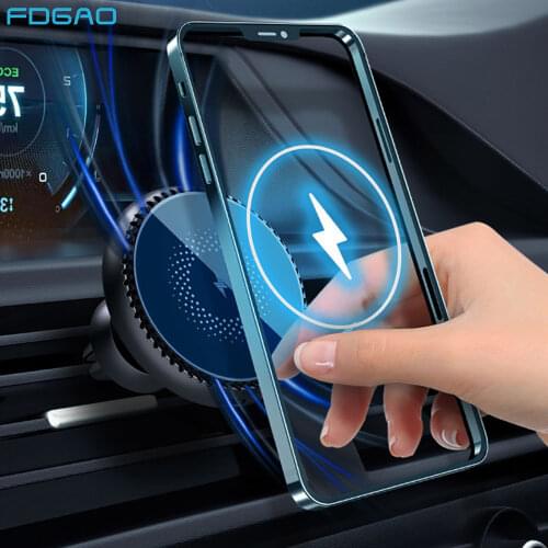 15W Magnetic Car Wireless Charger Fast Charging Bracket Air Vent Car Mount Stand For Iphone 12 Pro Max 12 Mini Car Phone Holder