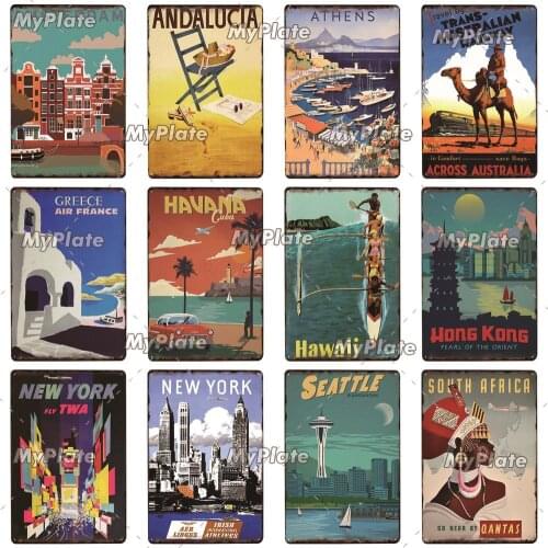 Hawaii Vintage Metal Sign Tin Sign Vintage Cafe Decoration Plaque Home Wall Decor Pub Bar Sign Home Decor Poster Drop Shipping