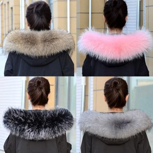 Jkp 100% raccoon fox fur genuine natural fur collar winter mens and womens down jacket pie overcome universal scarf coat Scarf