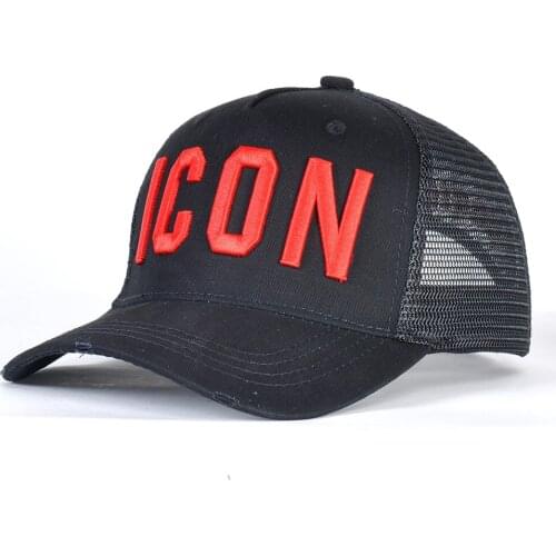 DSQICOND2 Summer Mesh cap Embroidery ICON Letters Cotton Baseball Caps High Quality Cap Men Women Trucker Cap White Cap Dad Hat