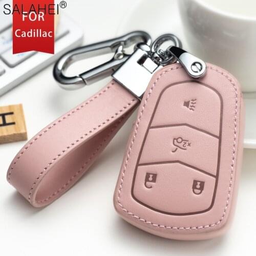Leather Car Key Case For Cadillac Escalade 2015-2018 For Cadillac Escalade SRX XTS ATSL SLS CTS STS ATS BLS Protect Cover Bag