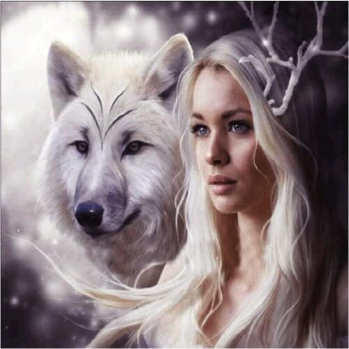 Beauty and beast diamond painting full square animal wall art woman decor 5d diy diamond dotz kit mosaic painting on canvas gift