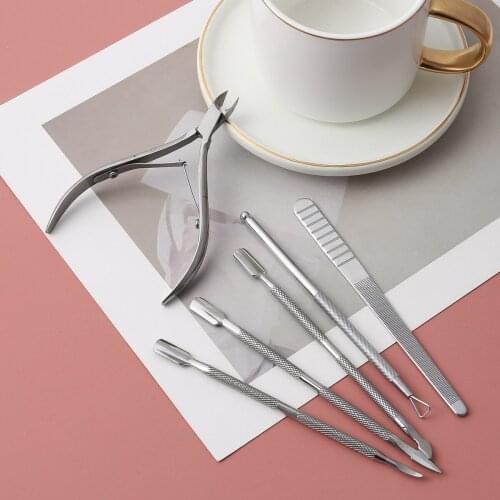Professional Nail Cuticle Pusher Tweezer Rainbow Cutter Nipper Clipper Dead Skin Remover Stainless Steel Manicure Nails Art Tool