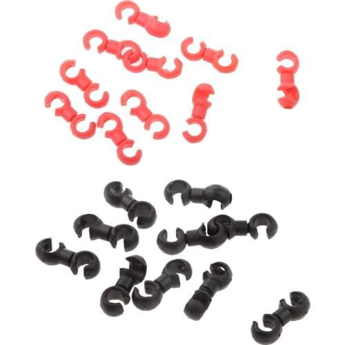 Set 20 Pcs Cycle Bike MTB Brake Cable S Style Clips House Hose Guides Holder Black Red