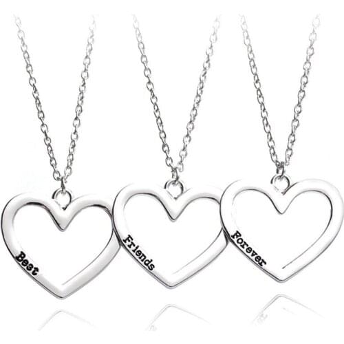 New Necklace Heart Pendant 3 Pieces Broken Three Best Friend Forever Necklace Women Necklace Jewelry Collares Mujer