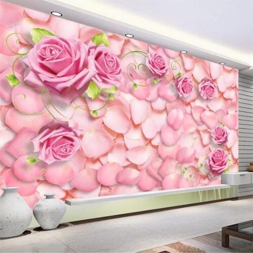 Beibehang Custom wallpaper 3d murals rose petal mural romantic beautiful modern fashion 3D TV background wall floral wallpaper
