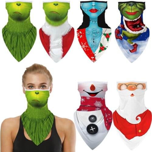 How Grinch Stole Christmas Santa Snowman Cosplay Face Mask Neck Scarf Mask Turban Turban Balaclava Christmas Decoration