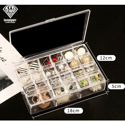 Transparent Jewelry Storage Box Earring Display Stand Storage Box Organizer Cover Storage Rack Necklace Jewelry Display Cabinet