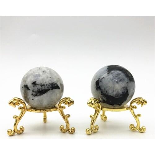 Drop Shipping 1PC Rare Natural White Moonstone Ball Sphere Stone Crystal Reiki Healing Specimen Natural Stones and Crystals