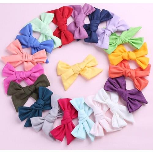 12 pcs Handmade Bows Girls Hairpins ,Kids School Girls Knotbows Fabric Linen Hair Clips,10*8 cm Hair Barrettes For Girls Hair
