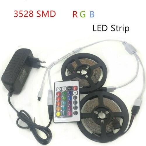 5M 10M15M LED Strip Light 3528 RGB SMD Flexible Ribbon RGB Stripe+controller+driver
