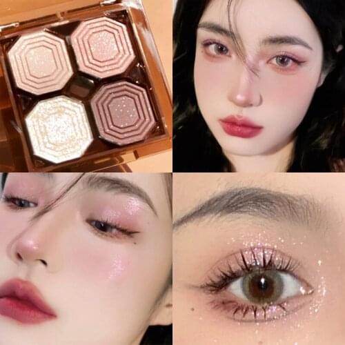 New Arrival Charming Eyeshadow Bright Gemstone Four Color Eyeshadow Pearly Matte Earth Eyeshadow Palette Cosmetics