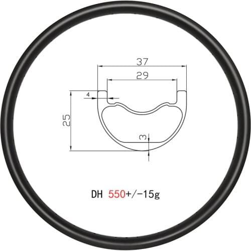 29'' MTB DH 37mm Wide Carbon Rims 29er Disc Clincher Tubeless 25mm Deep 29in DOWNHILL Mountain Bike Carbon Wheel 24H 28H 32H 36H