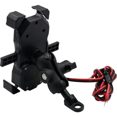 USB Fast Charge Wireless Charging Stand for Motorcycle Adjustable Phone Holder Navigation Bracket