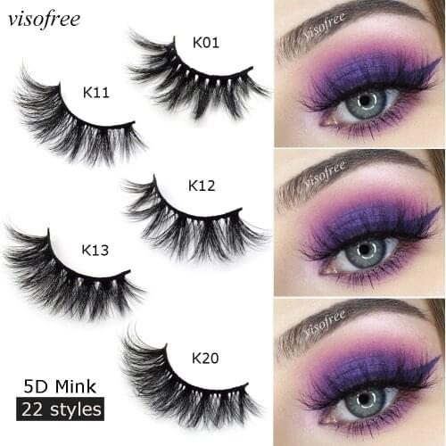 Visofree Mink Eyelashes Hand Made Crisscross False Eyelashes Cruelty Free Dramatic 3D Mink Lashes Faux Cils Makeup For Beauty