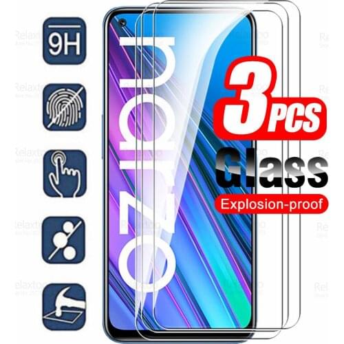 3pcs Full Cover Protective Glass For Oppo Realme Narzo 30 5G Screen Protector Realmi Narzo30 A 30A Tempered Glass HD Phone Film