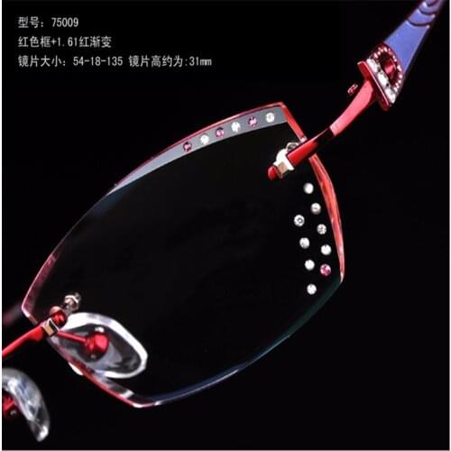 Trimming Ultralight Titanium Diamond Crystal Diamond Frame Myopia Female Female Color Rimless Eye Glasses for Women YJ37