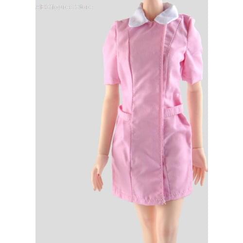 1/6 Female Pink Nurse Uniform Clothing Cosplay Skirt Model Fit for 12" Action Figure Body Toys