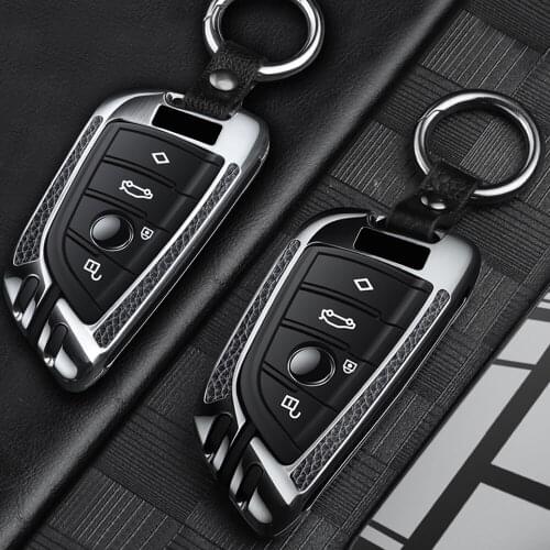 1pc New Zinc Alloy Metal Car Key Case Cover Keyless Fob Holder Shell Key Chain For BMW 2 5 6 7 Series X1 X2 X3 X5 X6 Car Styling