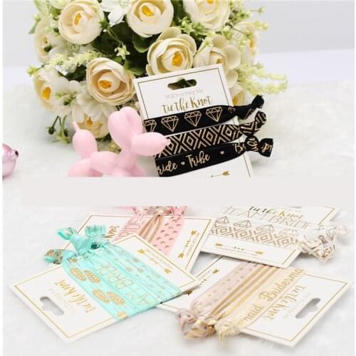 3Pcs Hen Party Team Bride Gift Bridesmaid Gift Hair Tie Wristband Bracelet Bachelor Wedding Bridal Shower Decoration HL46