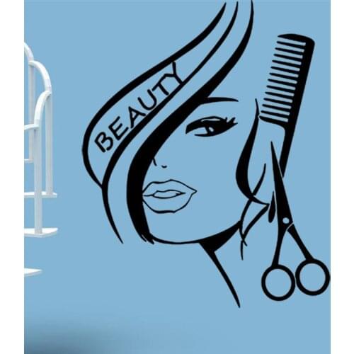 3006Beauty Hair Salon Beauty Hair Salon Wall Sticker Carved Barber Shop Decoration Sticker Hot