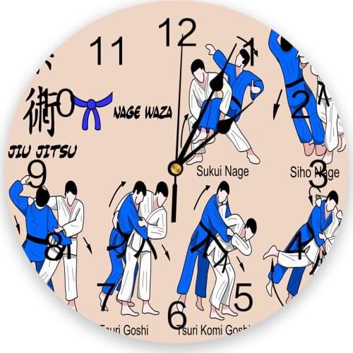 Jiu-Jitsu 3D Wall Clock Modern Design Living Room Decoration Kitchen Clock Art Wall Watch Home Decor