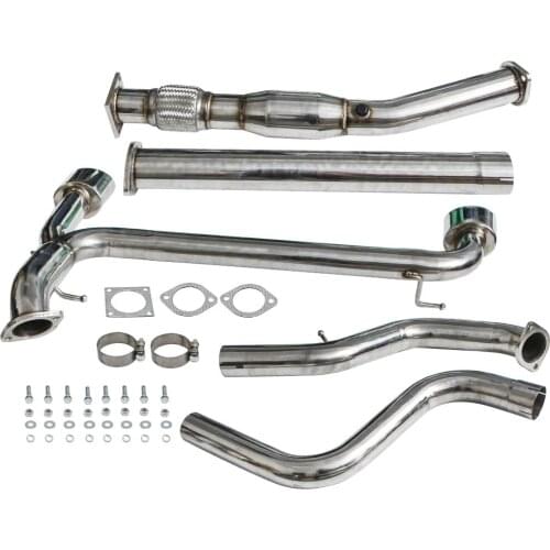 4.6" Dual Muffler Tip Exhaust Catback System+Downpipe stainless steel For Dodge Neio SRT4 2.4T 2003-2005 Direct bolt-on design