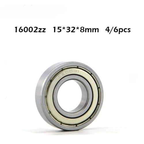 4/6pcs 16002 ZZ 16002ZZ Thin Section 16002 Bearing 15x32x8mm 16002-2Z